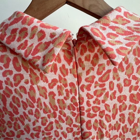 Tyler Boe Coral Animal Cheetah Print Kristen Shift Dress Small Mod Mini Retro - Picture 8 of 11